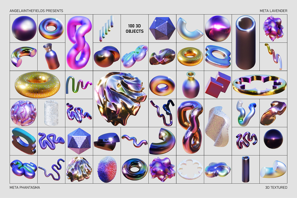 3D META LAVENDER Objects, an Object Graphic by angelainthefields (Photo 4 of 14)