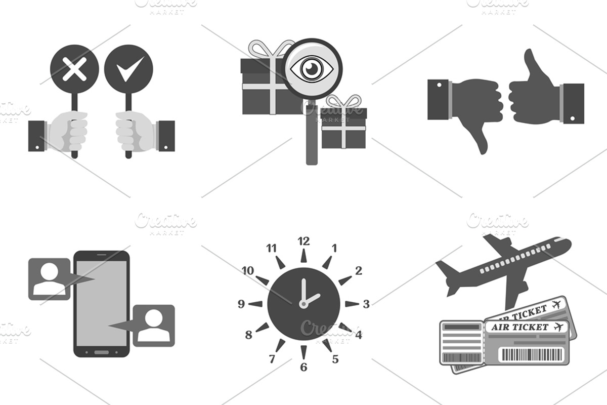 Nine Flat Icons. Set 22/23, an Object Illustration by sibgat