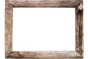 wood picture frame isolated