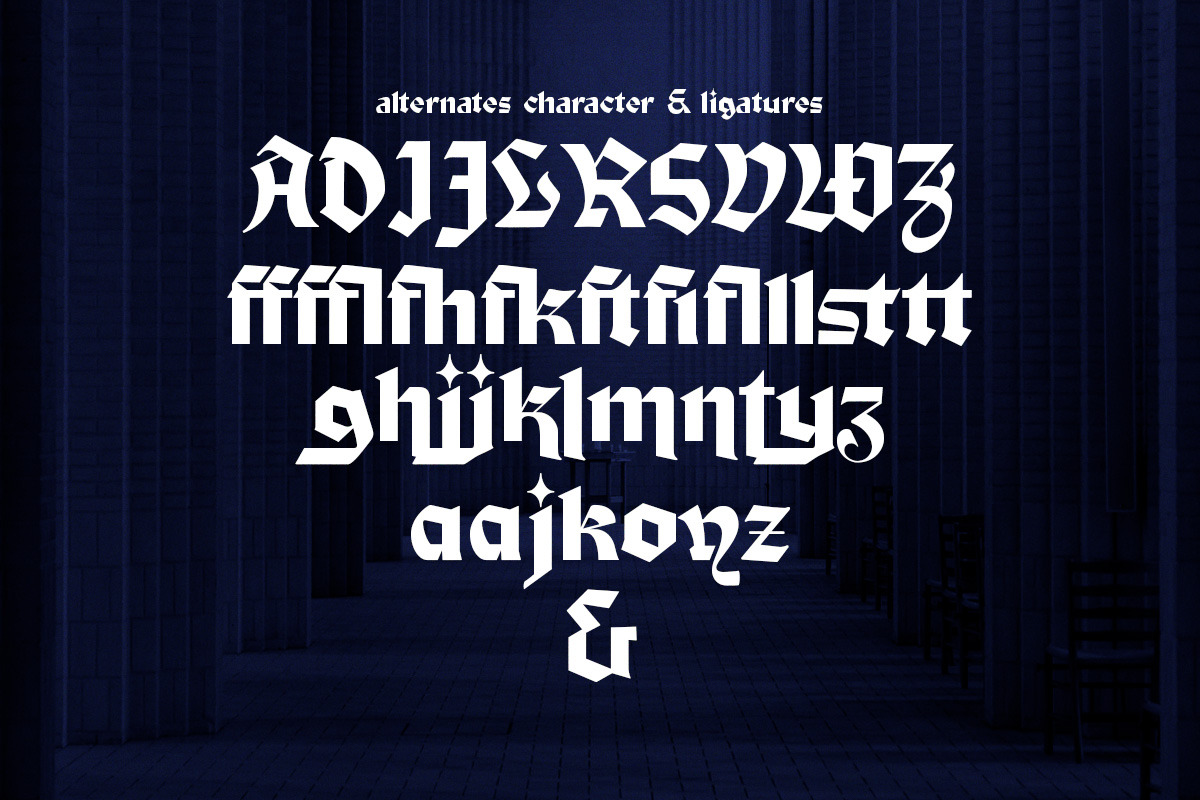 Black Magma Modern Blackletter, a Blackletter Font by Letterhend Studio (Photo 10 of 10)