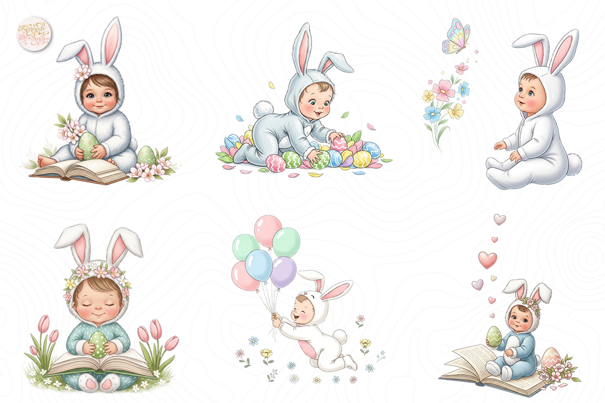 Baby Easter Bunny PNG Clipart Cute., a Person Illustration by KennedyStudio (Photo 3 of 5)