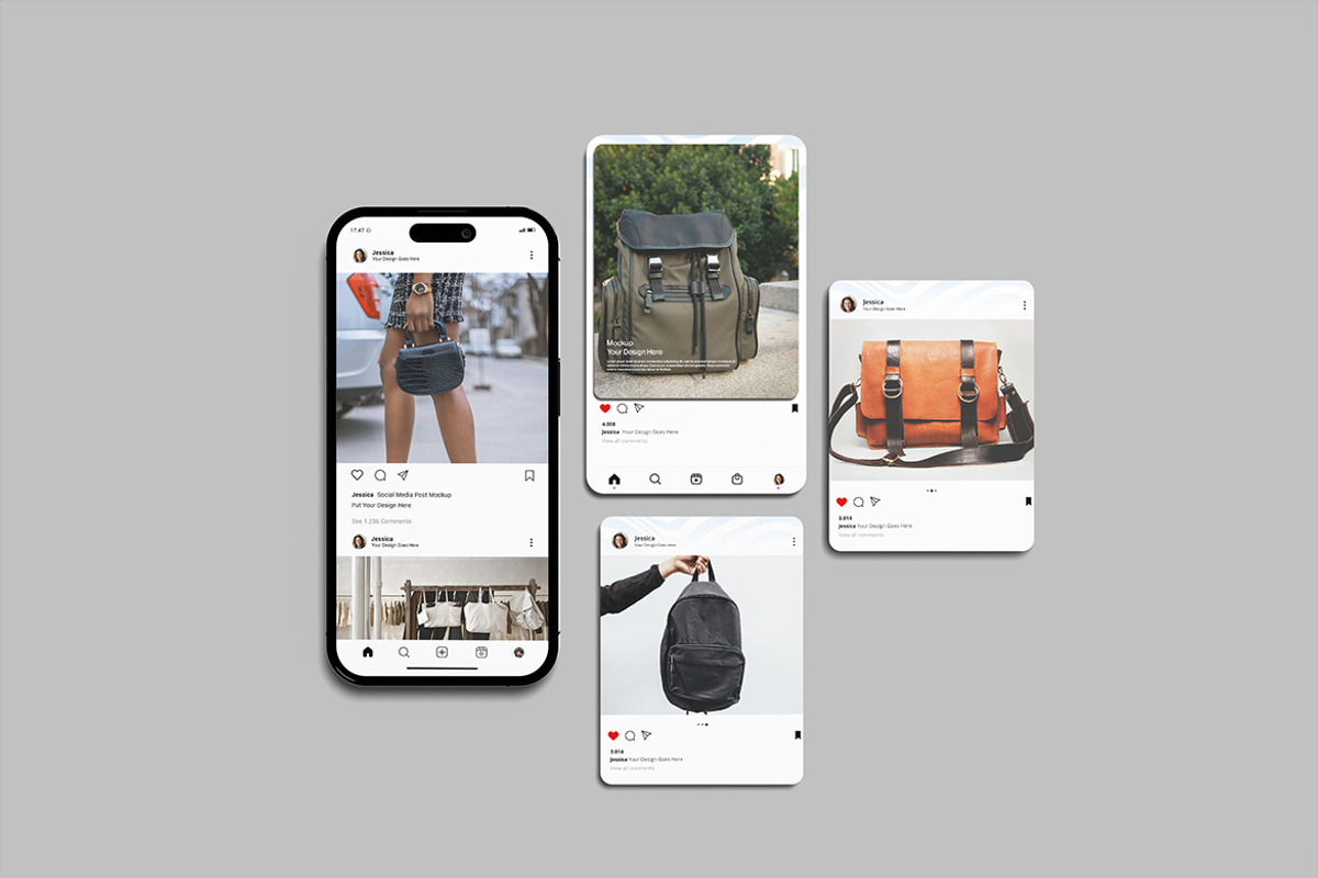 Instagram Post Mockups, an Advertising Mockup by Alhaytar (Photo 2 of 4)