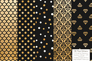 Gold Foil Digital Papers in Black, a Pattern Graphic by Amanda Ilkov (Thumbnail 3 of 4)