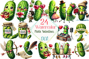 Cute Pickle in Valentines Clipart, an Illustration by DreamCafeArt