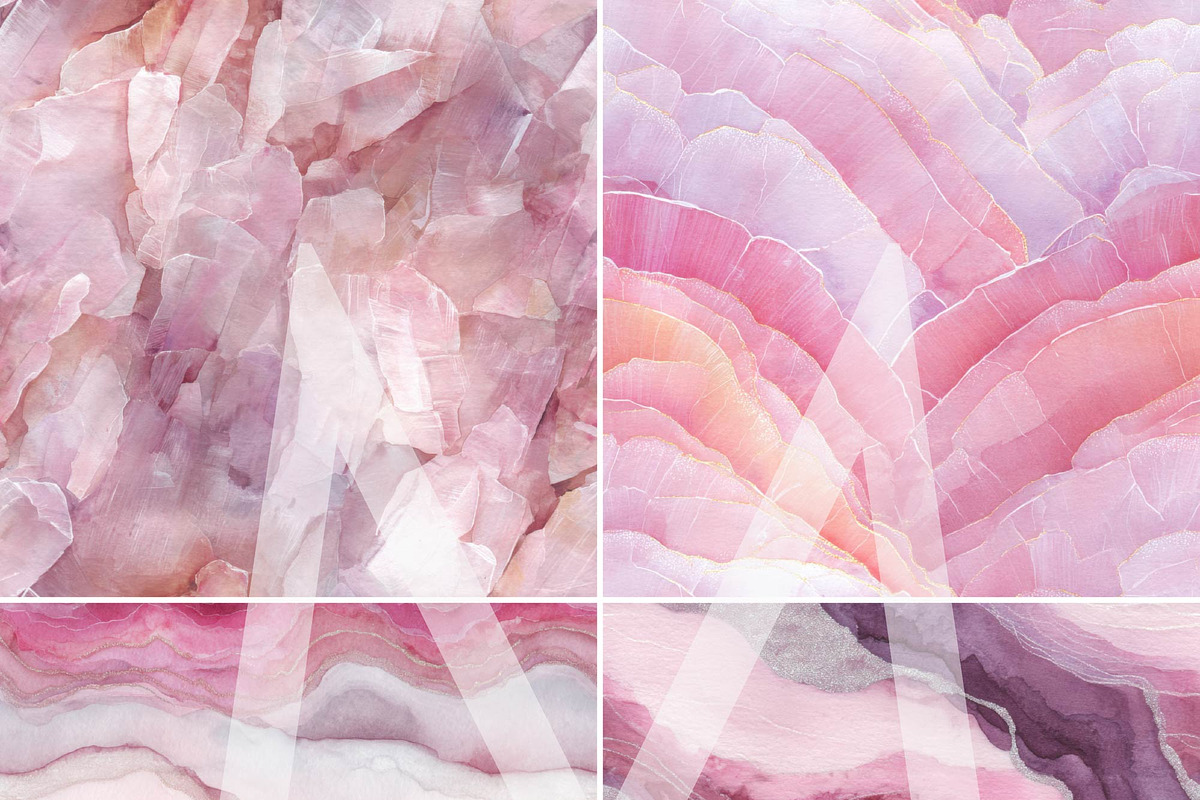 Seamless Rose Quartz Digital Papers, a Pattern Graphic by Maishop (Photo 3 of 7)
