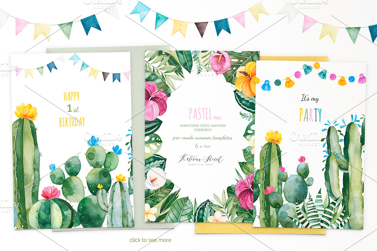Pastel Vol.2. Boho Summer collection, an Animal Illustration by Kate_Rina (Photo 4 of 9)