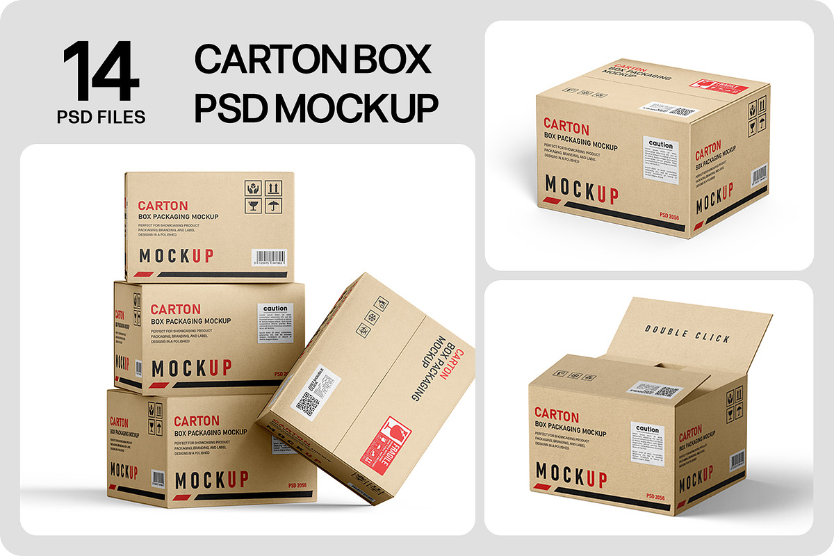 Kraft Carton Packaging Box Mockup, a Packaging Mockup by Ram Studio (Photo 1 of 13)