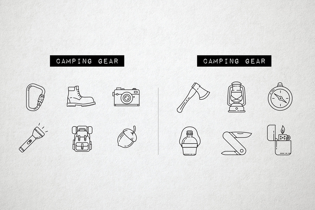 Adventure Outdoor Icons - Camping, an Outline Icon by Hatch Design Workshop (Photo 4 of 10)