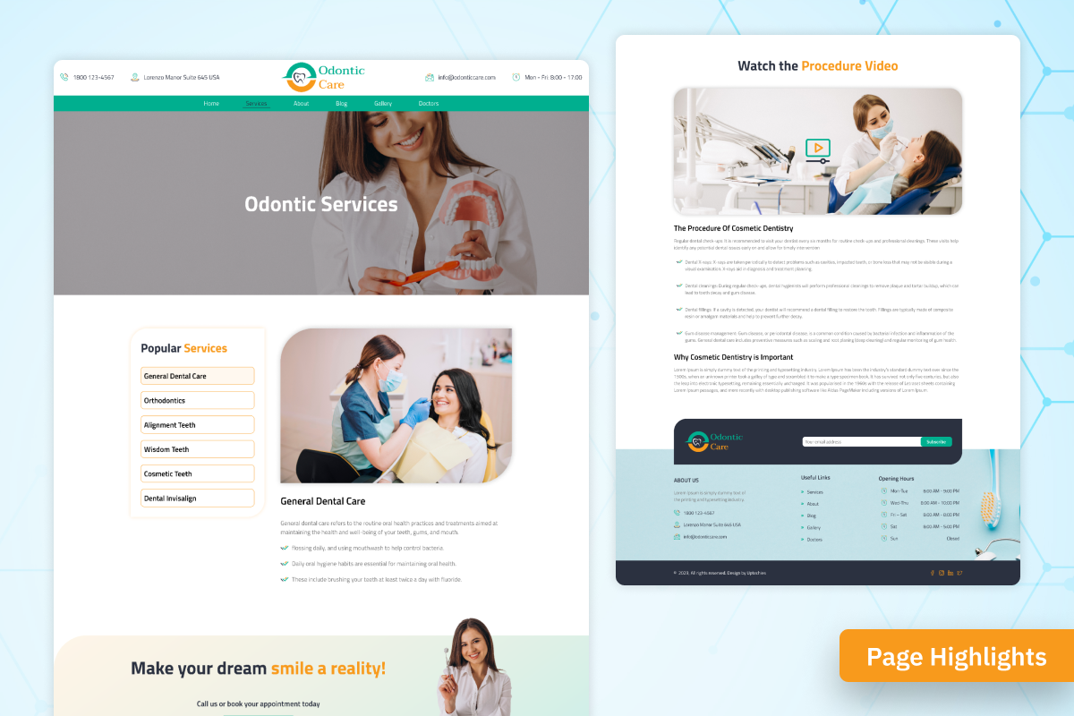 Odontic Care - Website Figma UI Kit, an UI Kit Template by Uptechies (Photo 3 of 4)