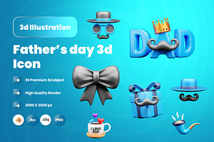 Father's Day 3d Illustration Icon P