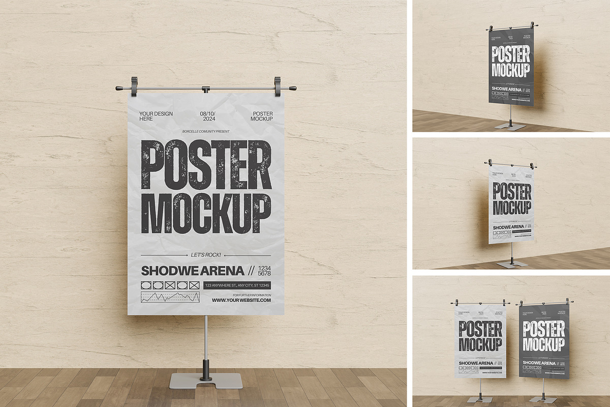 Poster Mockup, an Advertising Mockup by xavier_studio (Photo 1 of 5)