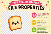 Kawaii Bakery Clipart PNG Bundle, a Food Illustration by QM_ART (Thumbnail 4 of 4)