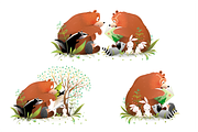 Bears Reading Book with Animals, an Animal Illustration by Popmarleo Shop (Thumbnail 3 of 3)