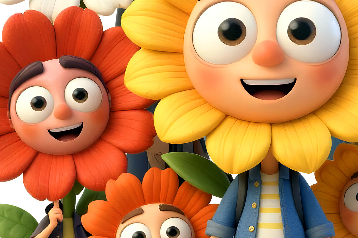 Flowers and Friends, a Person Illustration by Sharon Schwalbe (Photo 5 of 5)