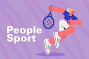 Flat Sports Characters Vector Pack, a Person Illustration by CreartiveDesign (Thumbnail 2 of 4)