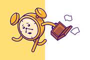 Cute Late Clock Employee Cartoon, an Object Illustration by Artstorystudio (Thumbnail 2 of 3)