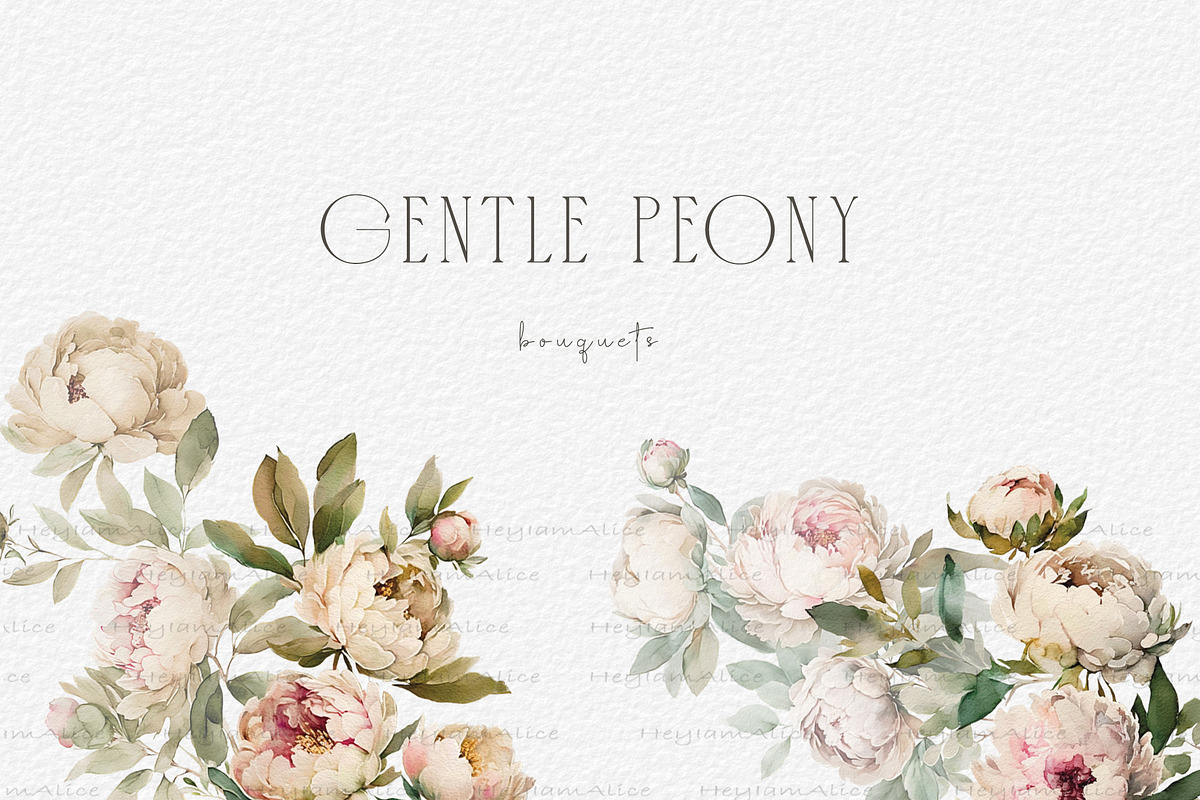 Gentle Peony Floral, a Decorative Illustration by heyiamalice (Photo 5 of 10)