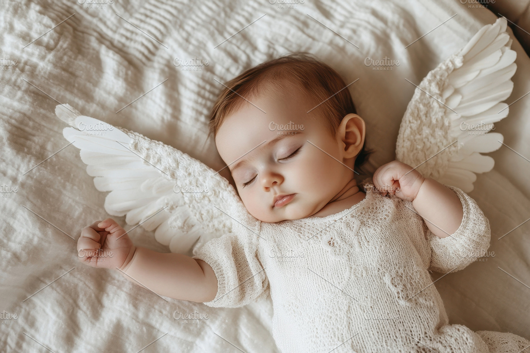Cute newborn baby angel lying peacef, a Photo by Iftikhar Alam