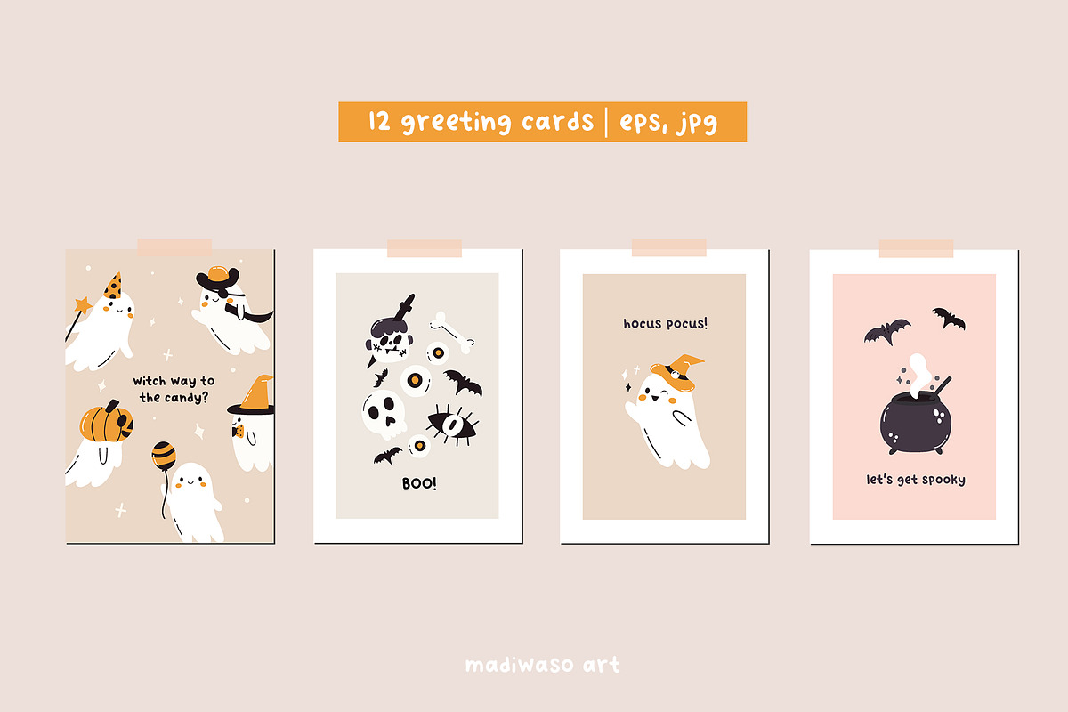 HALLOWEEN - cards, patterns graphic, a Seasonal Illustration by Madiwaso (Photo 5 of 9)