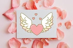 12 Lovely Flying Love Heart Wings