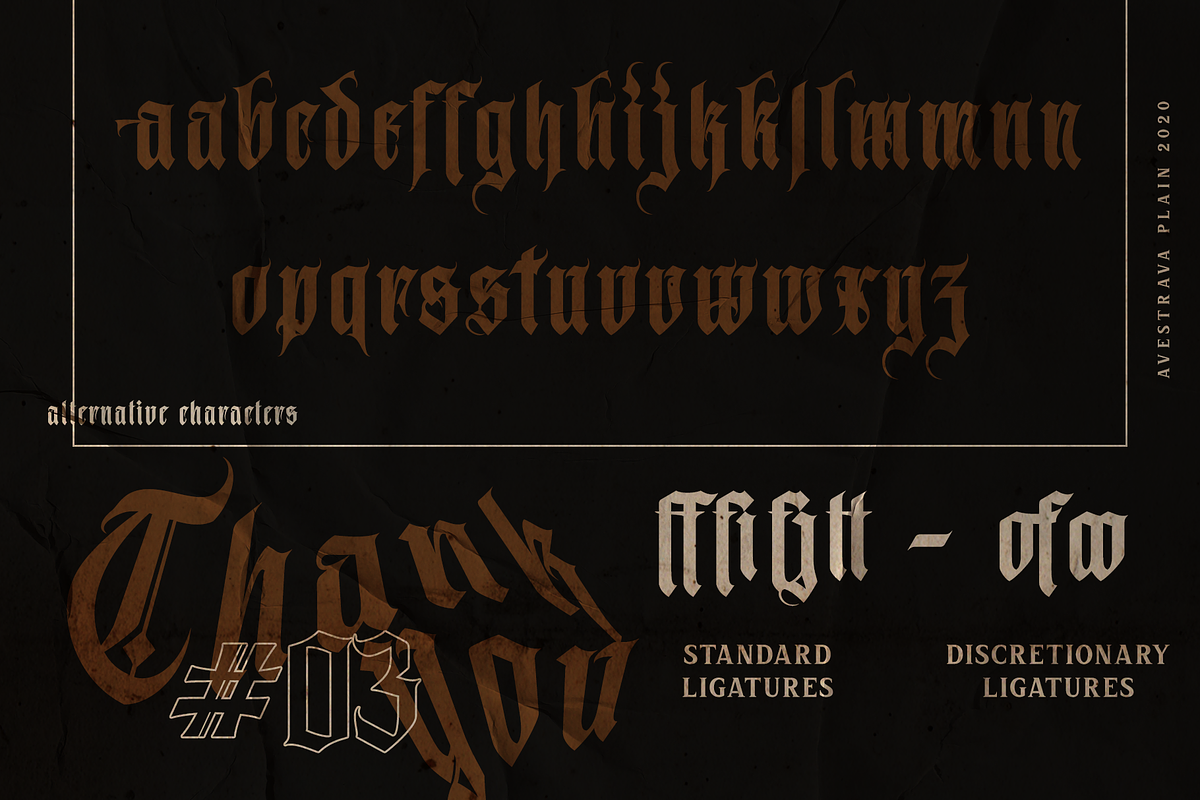 Avestrava Plain, a Blackletter Font by ilhamtaro (Photo 11 of 11)
