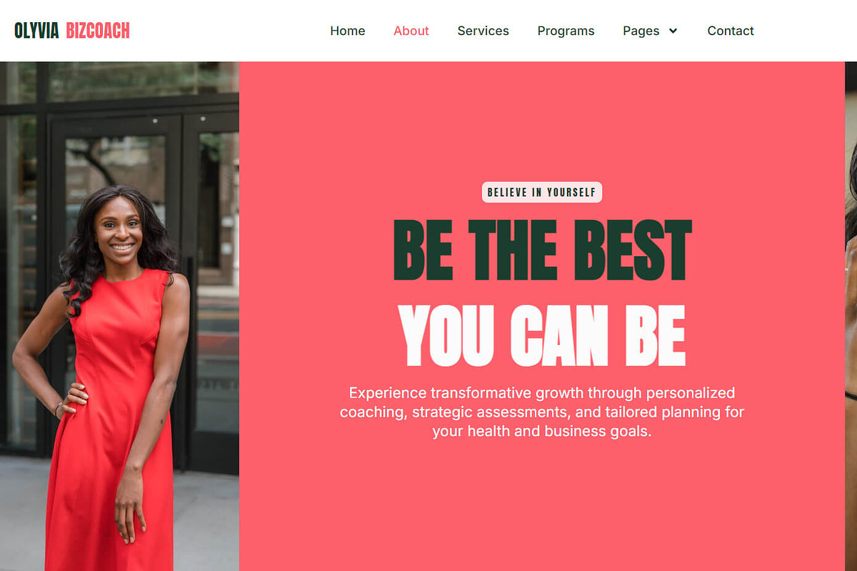 Business Coach Elementor Olyvia, a WordPress Template by OKThemes Studio (Photo 11 of 26)
