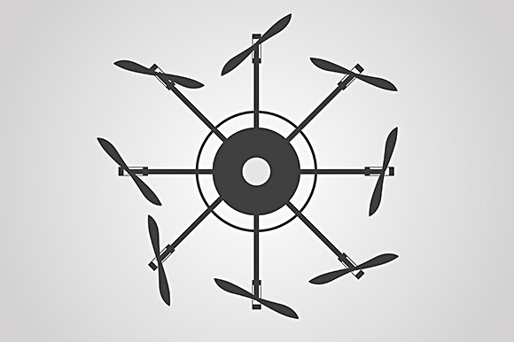 Multicopter Black Vector Icon