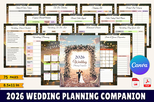 2026 Wedding Planning Companion, a Stationery Template by Designmela01