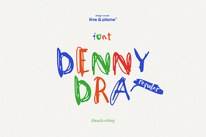 Denny Dra Font - Regular Handwriting, a Handwritten Font by line & plane