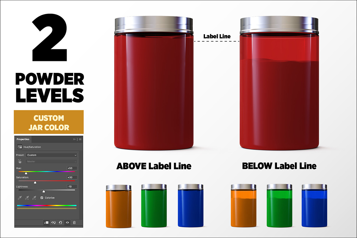 2lb Whey Protein Jar Mockup B2-Pro, a Packaging Mockup by Design Warlord (Photo 3 of 16)