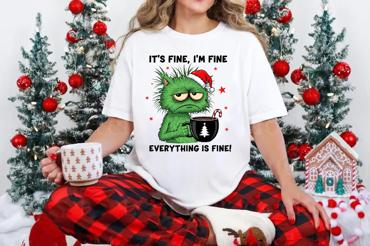 Christmas Sarcastic Funny Cat It's, an Illustration by CreationArt (Photo 4 of 4)