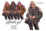 Winter Fashion girl clipart, an Illustration by KupalinaArt (Thumbnail 1 of 6)