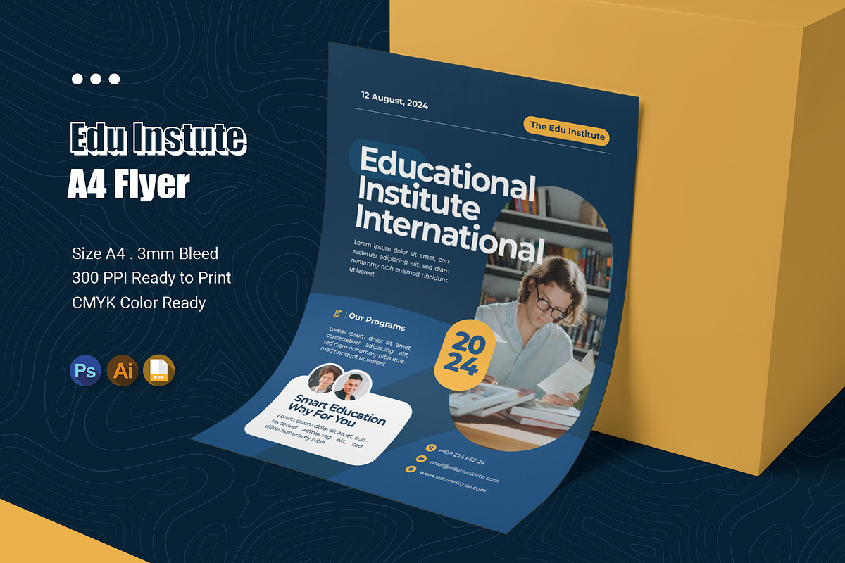 Edu Institute Flyer, a Flyer Template by Esensifiksi.studio (Photo 1 of 2)