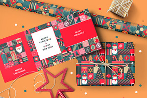 Geometric Christmas Vector Set