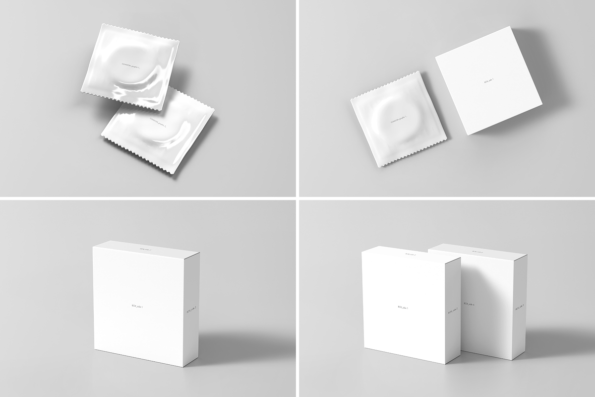 Condom Mock-up, a Packaging Mockup by BLISS DESIGN (Photo 3 of 5)