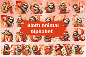 Sloth Animal Clipart Sublimation Png, an Animal Illustration by Dizzy Art Studio