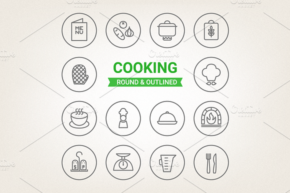 Circle cooking icons preview 2