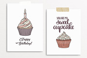 Cupcakes hand drawn vector set, a Graphic by InkySplash (Thumbnail 7 of 7)
