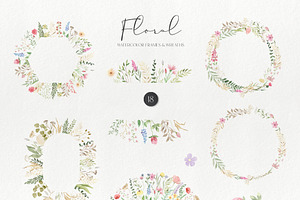 Watercolor Wildflowers Graphic Set