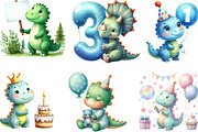 Cute Birthday Dinosaurs Clipart, an Illustration by Designking (Thumbnail 2 of 4)