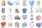 Watercolor Healthcare Medical Clipar, an Illustration by Sublimation Artist (Thumbnail 2 of 6)