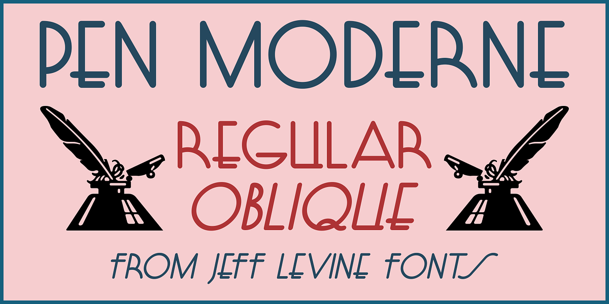 Pen  Moderne JNL, a Font by Jeff Levine Fonts (Photo 1 of 5)