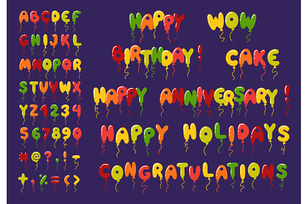 Balloon letters and numbers. Bubble, an Object Illustration by Valerie Bodnar