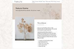 One Page Template Wordpress Nature