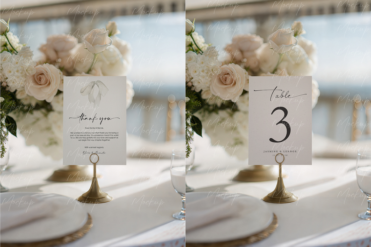 Wedding Table Sign Mockup Gold Stand, a Product Mockup by TatiMockup (Photo 3 of 3)