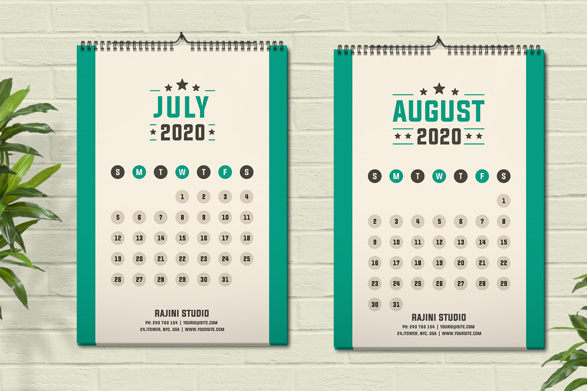 Retro Calendar 2020, a Stationery Template by Jaisivakumar (Photo 5 of 8)