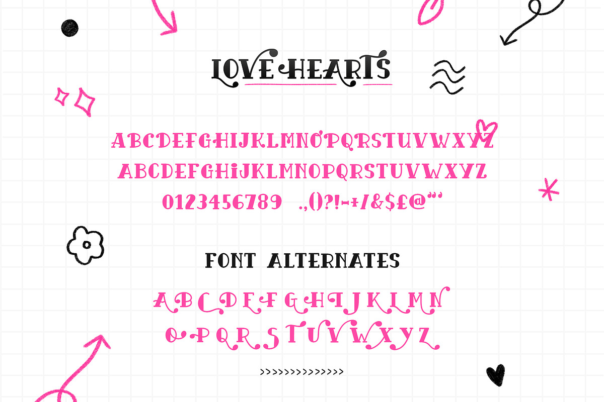 Love Hearts Font Duo, a Serif Font by Lollipop Hand Drawn (Photo 5 of 7)