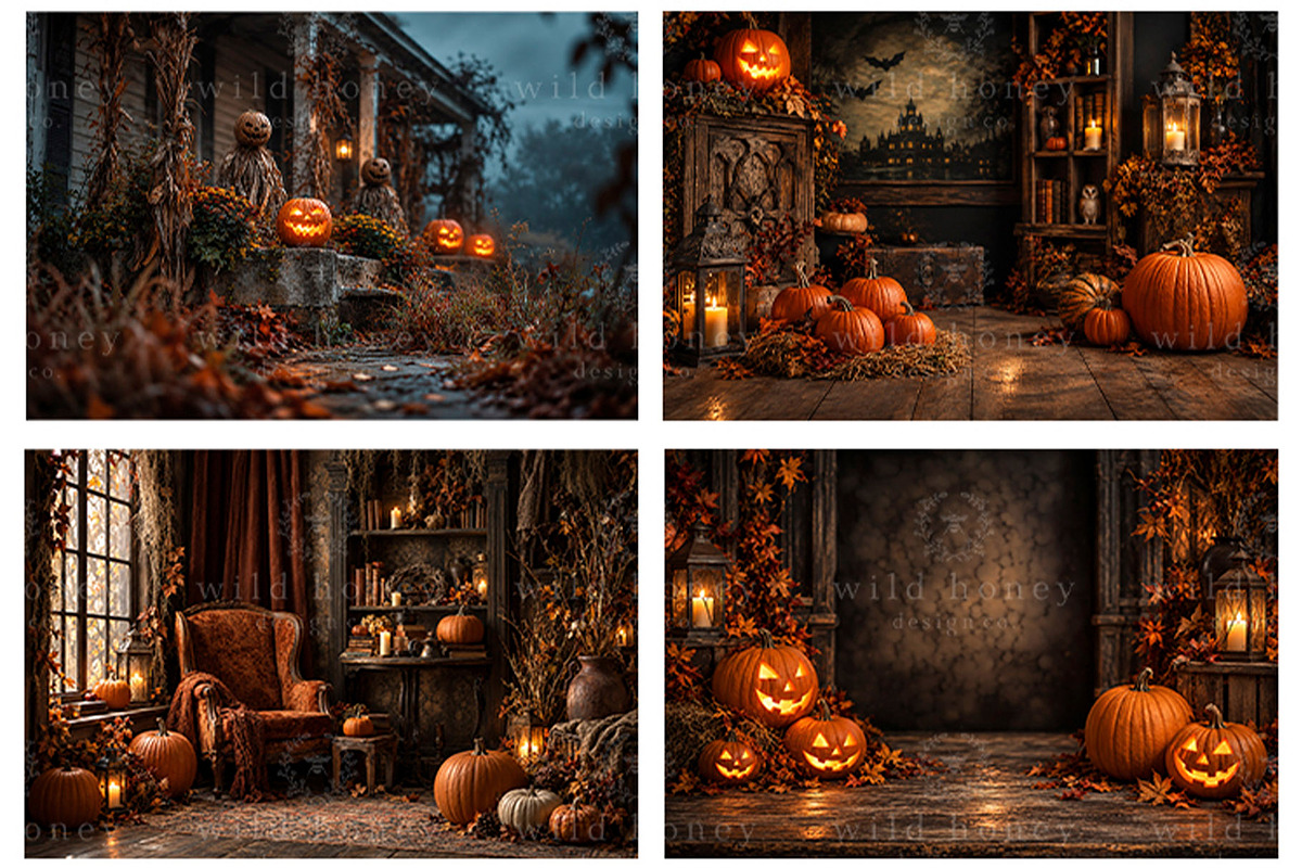 Halloween Digital Backdrop BUNDLE, a Layer Style Add-On by Wild Honey Design Co. (Photo 4 of 6)