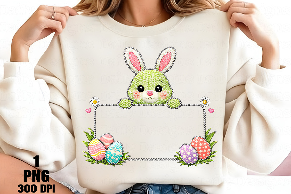 Bling Easter Bunny Frame PNG, an Illustration by Daily.Designs (Photo 2 of 5)