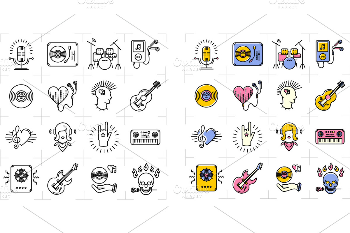 Music Mega Bundle! Icons & Graphic, an Outline Icon by ClipartMuchLove (Photo 2 of 8)